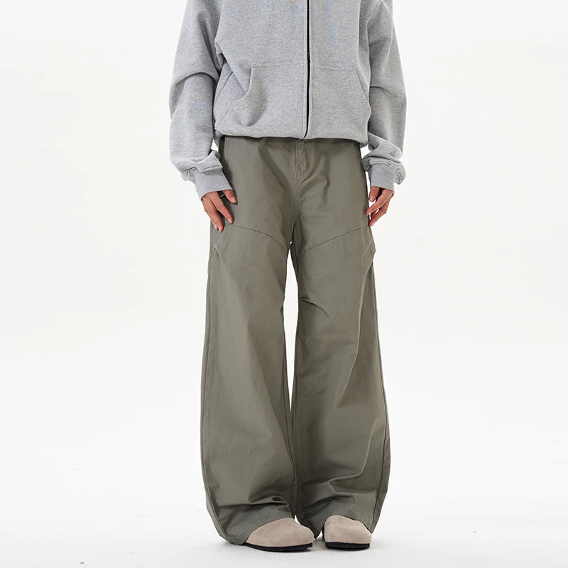 

Summer Vintage Outdoor Parachute Cargo Pants For Men & Women Pure Cotton Loose Straight Leg Pleated Trousers Man Workwear