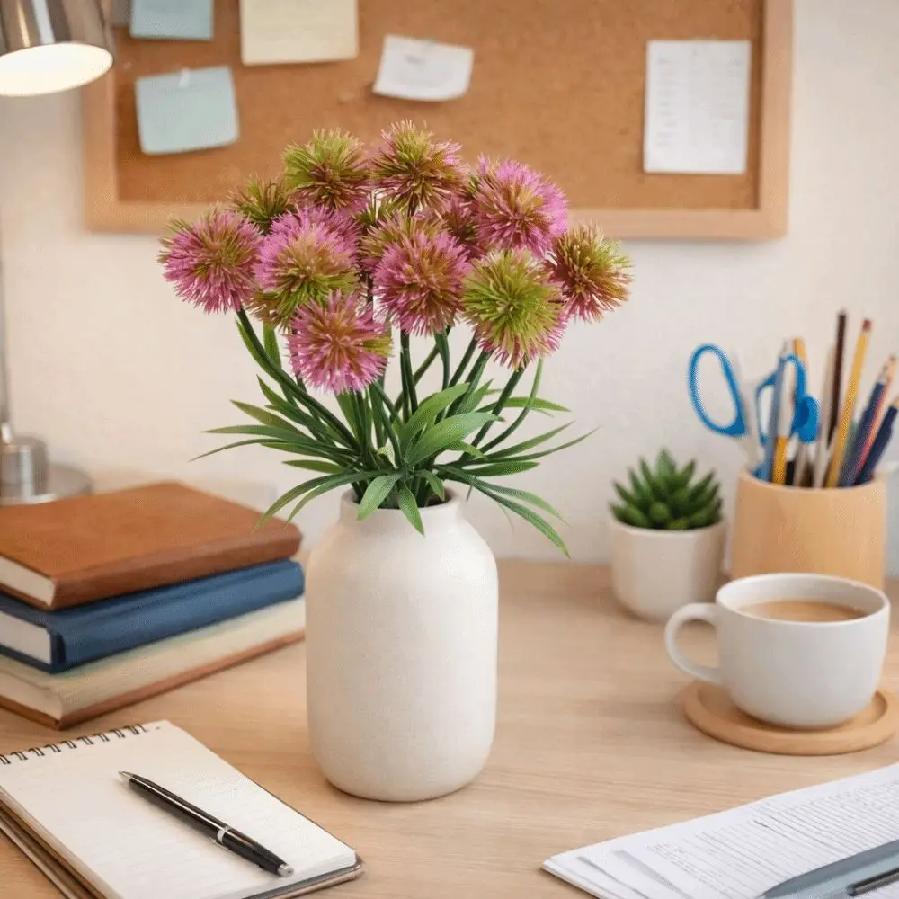 

Realistic Artificial Scallion Ball Flower Ball Chrysanthemum Plastic Fake Chrysanthemum Real Touch Simulation Plants