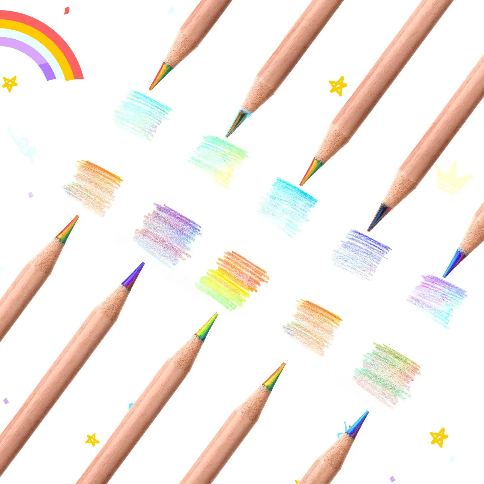 10pcs/set kawaii színben Irón 7 színek Áthajt Koncentrikus Meredekség crayon Glaszé Adomány Colorado ceruzák Művészet Festészet Rajzolás papíráru