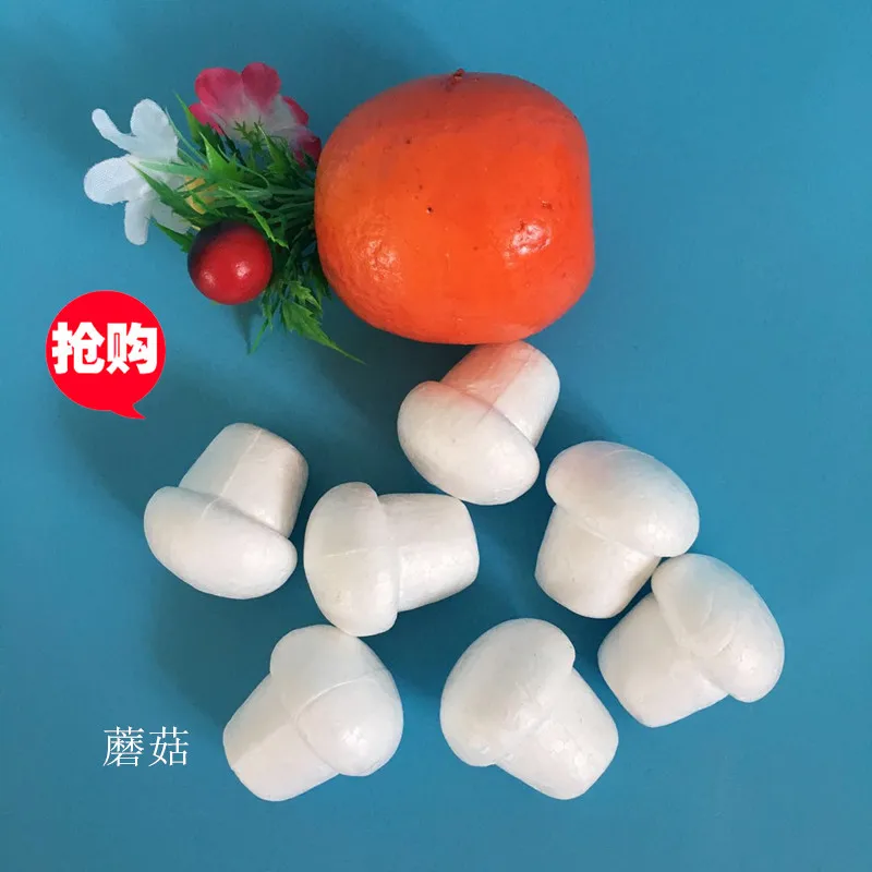 20pcs Foam Mushroom Decorations Unpainted Realistic Simulation Craft Diy Projects Micro Landscape Props