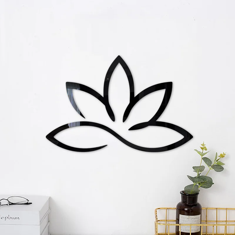 1pc Lotus 3D acrilico specchio adesivo da parete rimovibile arte adesivi murali per soggiorno camera da letto Mandala Zen Yoga studio Home Decor