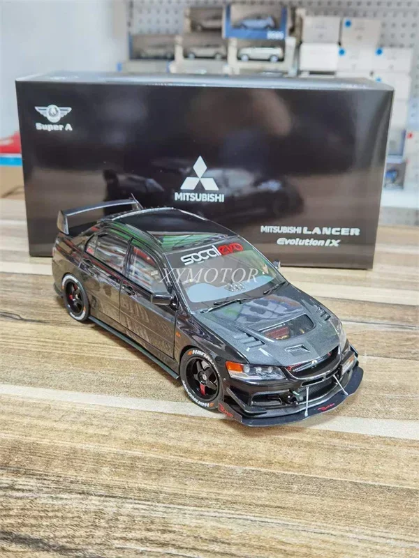 1:18 Super A For Mitsubishi Lancer EVO 9 Metal Diecast Model Car Black Gifts Toys Hobby Collection Display