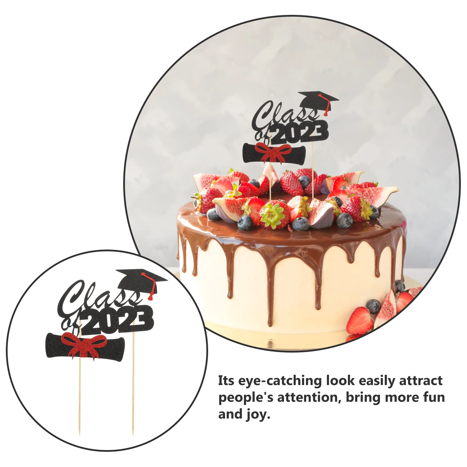 

10pcs Cake Decorations Graduation Party Supplies 2023 Bamboo Cupcake Topper Paper Picks Class Of 2023 Dessert Decors