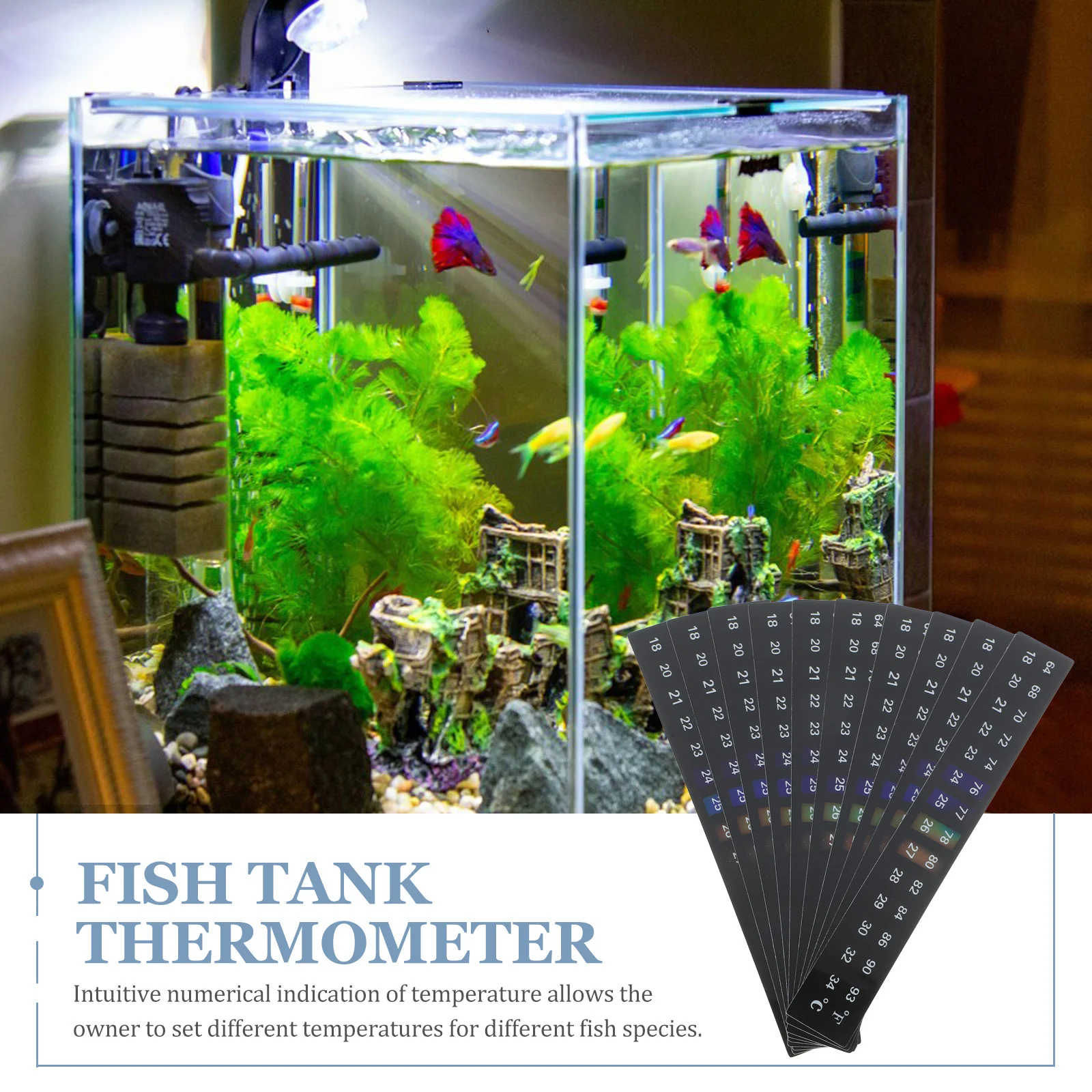 

10pcs Temperature Sticker 18-34° On Aquarium Thermometer Strip For Fish Tank Wine Jar Kombucha Brewer Supplies