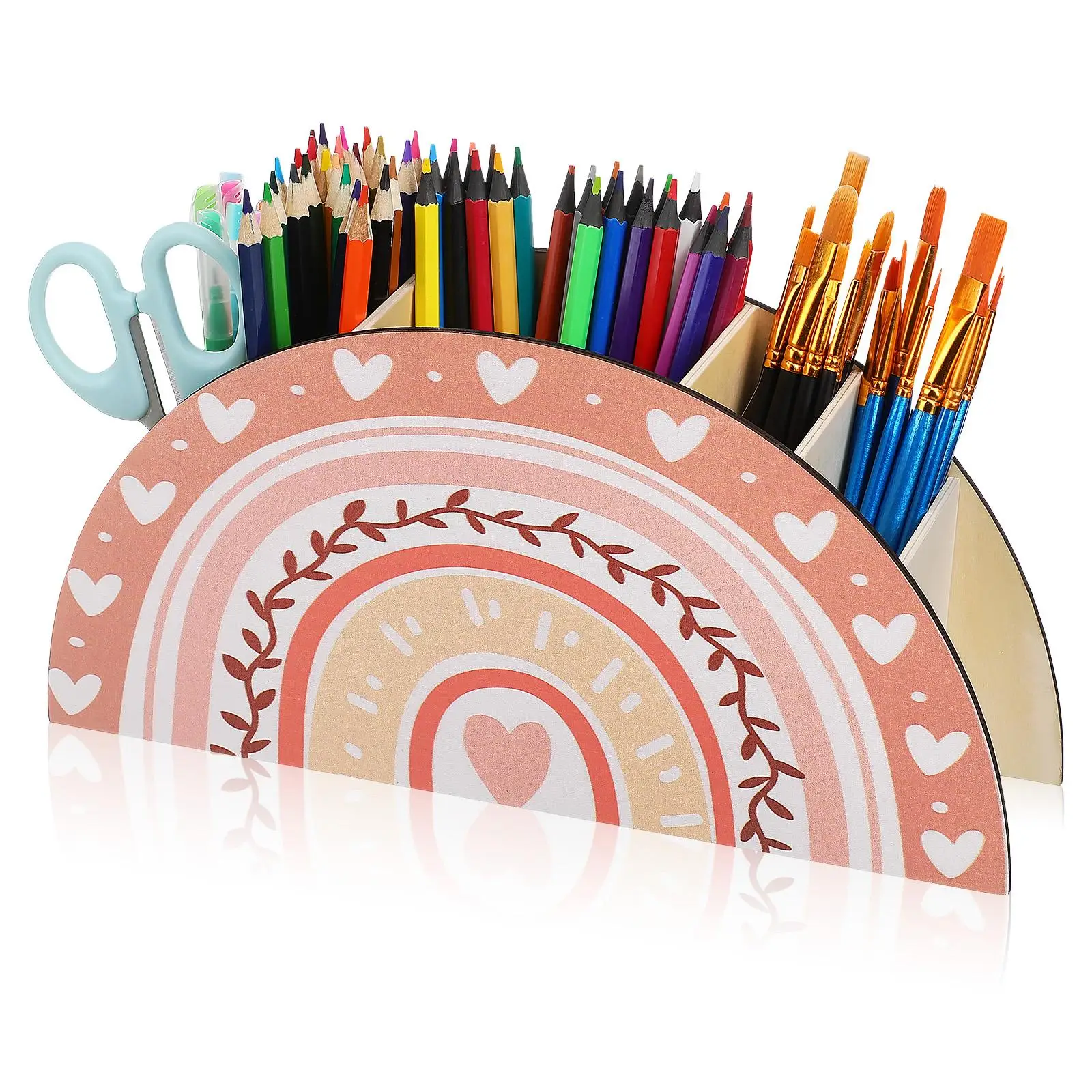 Wooden Pen Holder Creative Decorations Aesthetic Organizer Cute Pretty Holds Pencil Container Office