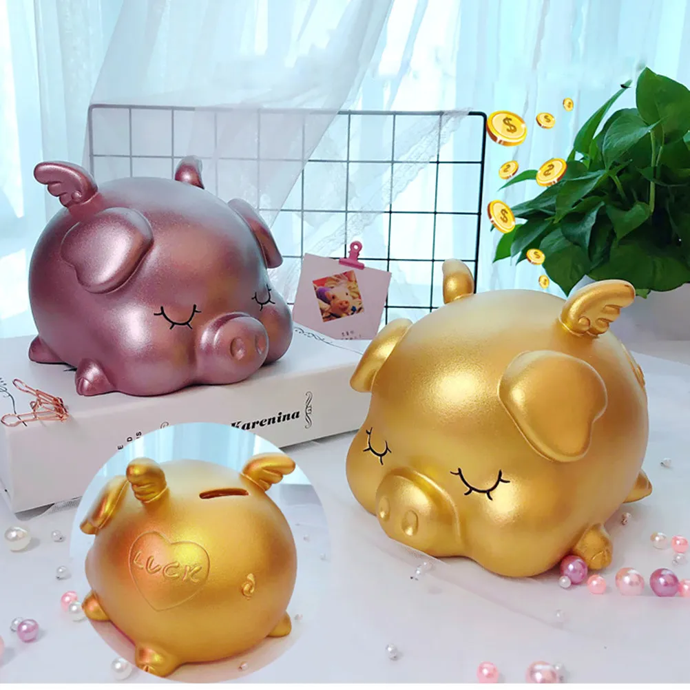 Creative Piggy Bank Coin Bank for Kids Saving Pot Money Holder Bedroom Living Room Decor Cute Cartoon Design Fits Standard Coins