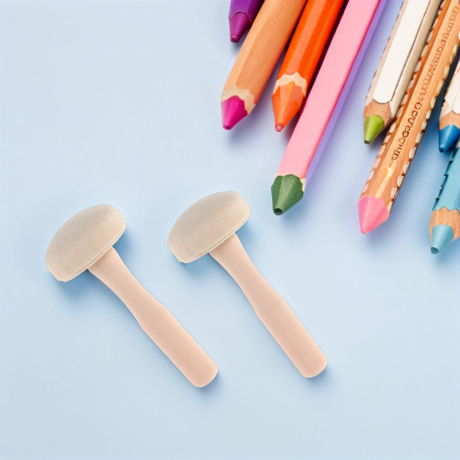 

8pcs Wood Carving Tools Set Natural Unfinished Wooden Mushroom For Diy Art Craft Supplies Block Printing Baren Printmaking