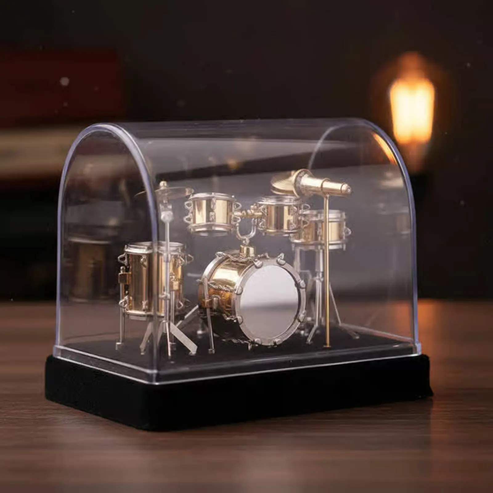 

Miniature Drum Set Model Display Case Home Decor for OB11 Collectors