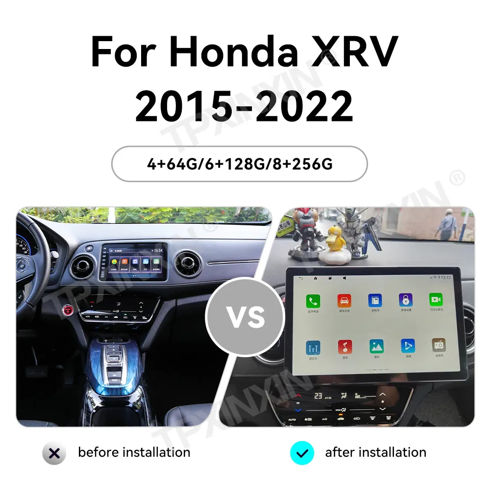 13.3 inch For Honda XRV 2015-2022 Car Android Multimedia Player GPS Navigation Radio Stereo HeadUnit Climate Touch Panel Control