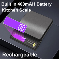 5kg/10kg/0.1g 10kg/1g Digital Electronic Kitchen Scale LCD Display Waterproof Weighing Tool USB Rechargeable Built in Battery