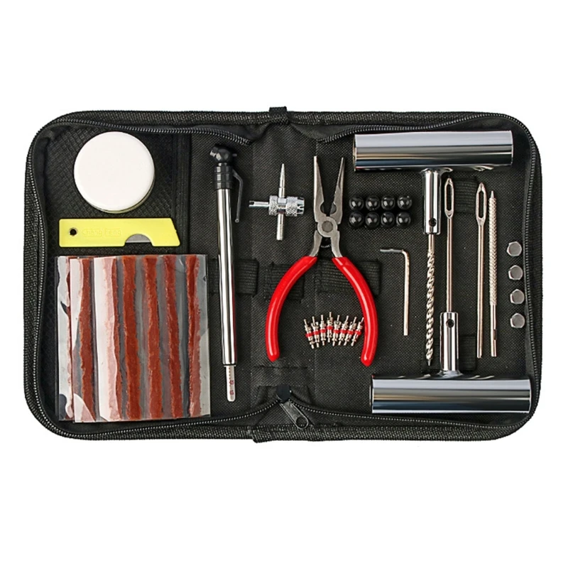 Universally Heavy Duty Tire Repair Kit,46Pcs Fix Punctures and Plug Flats Suitable for Car, Trucks, Drop Shipping