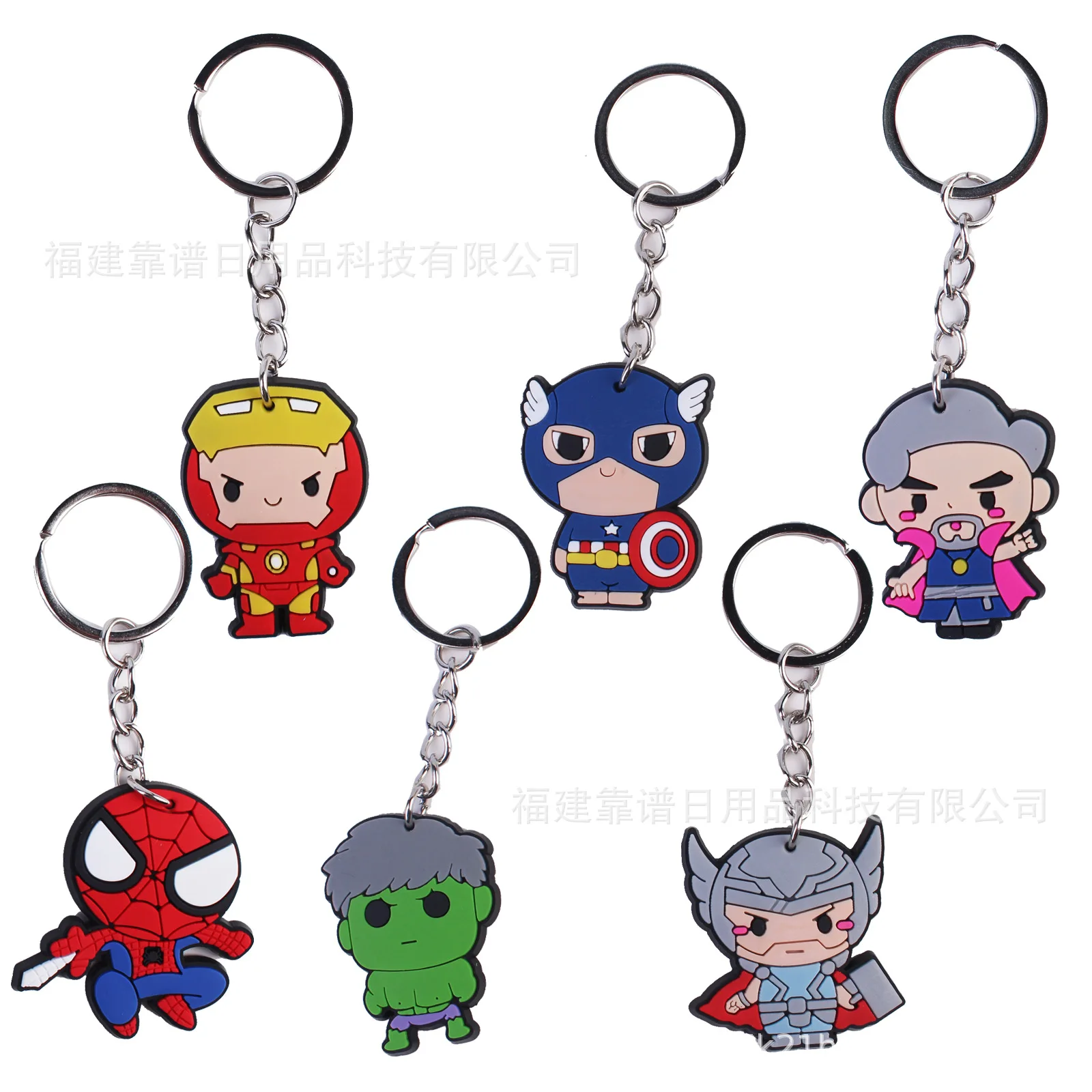 Marvel Heroes Cartoon Anime PVC Doll Cars Keychain Pendant for Men and Women's Universal Decorative Products Accessory Gift