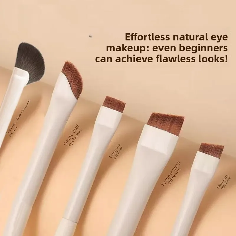 Juego de 5 Pinceles para Ojos con Cuchilla Ultrafina, Pincel Delineador de Precisión con Cabeza de Hoz para Maquillaje de Ojos Aegyo Sal