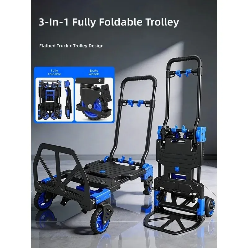 Folding Trolley Multi Function Portable Flatbed Truck Hand Cart