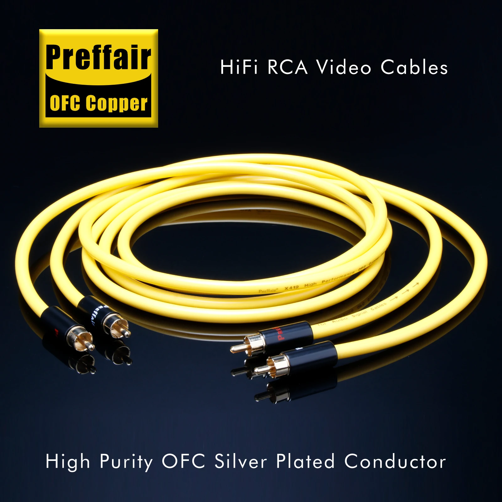 

Preffair RCA Interconnect Cable Wire OFC RCA Audio Cable with Gold Plated RCA Plug Hifi Audio RCA to RCA Extension Cord