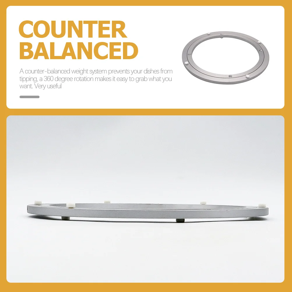 

8 Inch Aluminum Alloy Rotating Turntable Bearing For Dining Table Kitchen Display Rack Desktop Cabinet Storage Organizer