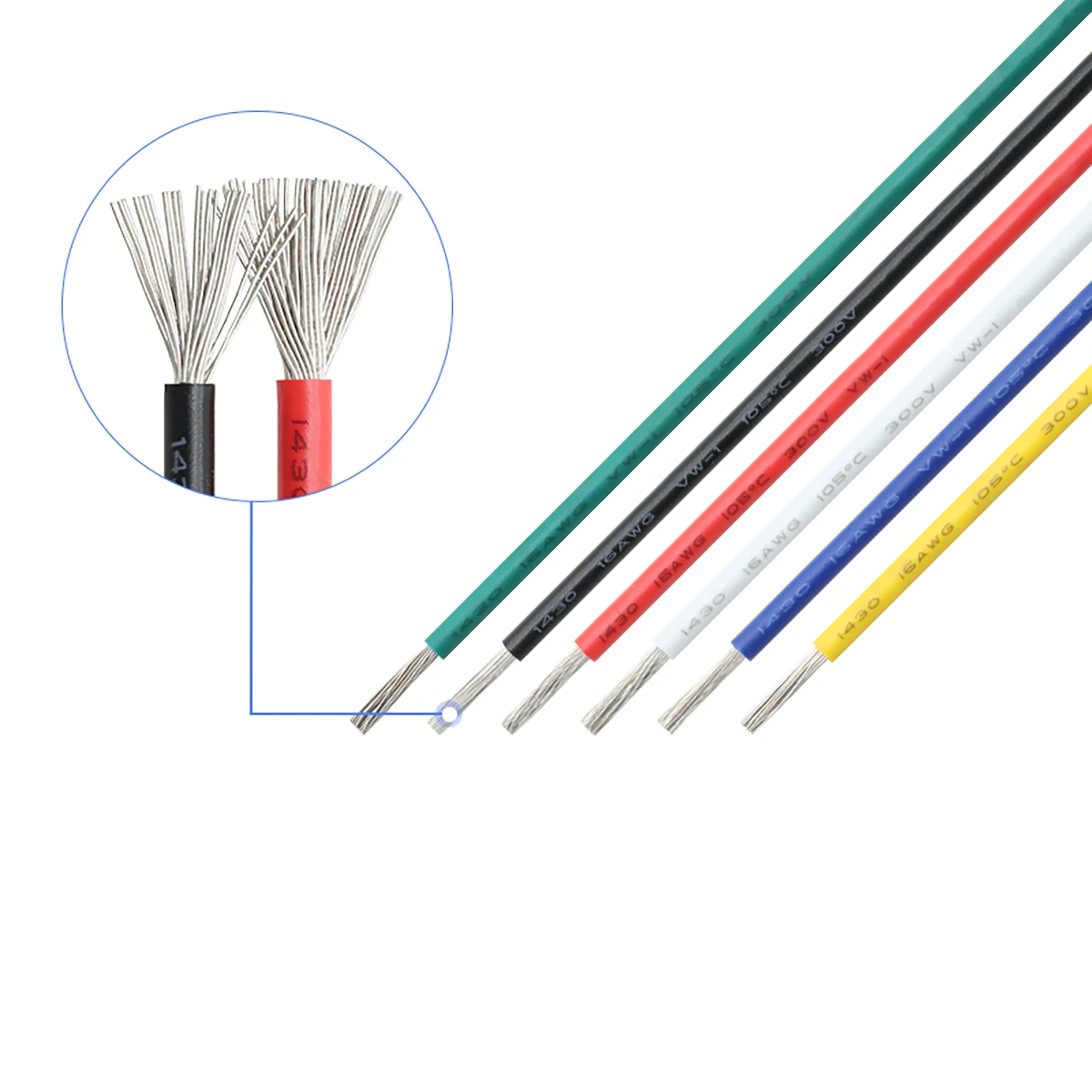 UL1430 PVC Sheathed Tinned Copper Wire Soft Cable 300V 105°C Electric Wires Cable Wiring Stranded Wire 28/26/24/22/18/16AWG