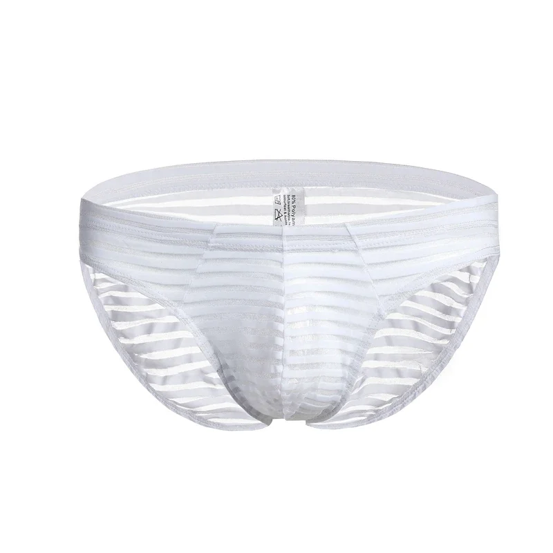 مثير ملابس داخلية للرجال ملخصات الحرير الشفاف مخطط Cueca الرجال ملخصات رخيصة مثير مثلي الجنس الملابس الداخلية شير زلة أوم #3