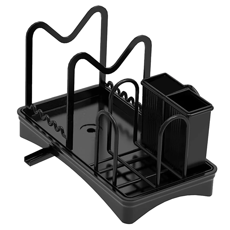 

Anti Rust Dish Drainer With Removable Drip Tray Dish Drying Rack Utensil Holder For Kitchen Counter Cabinet