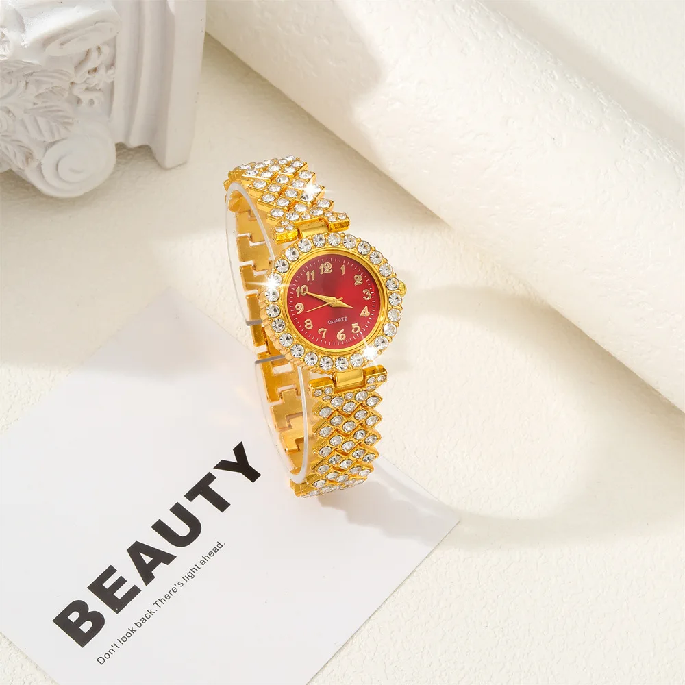 New Women's Watch Best-Selling Products Luxury Watch Luxury Brand Watch Bracelet Set Roman Numeral Dial Diamond Dial Watch