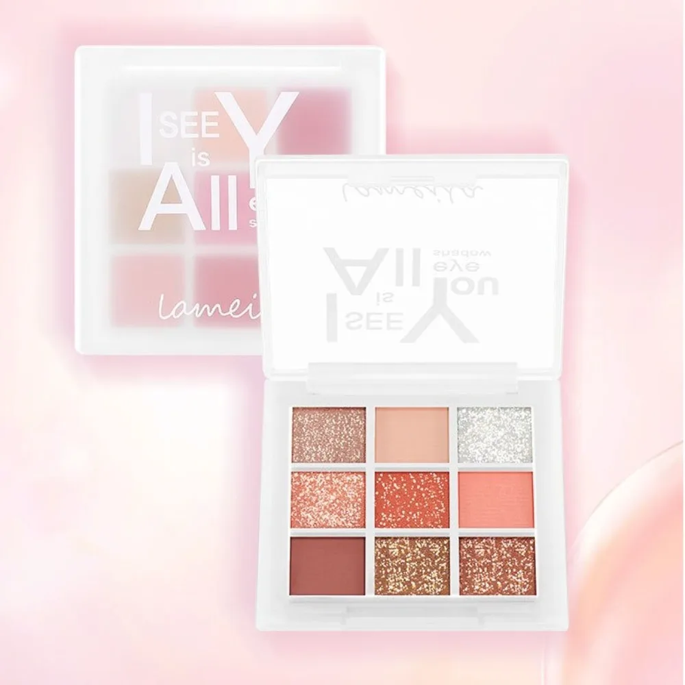 9 Color Eye Shadow Plate Waterproof Shining Eyeshadow Tray Long-lasting Cosmetics Lying Silkworm Women Eye Makeup Beauty Tools