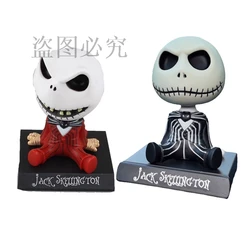 Nightmare Before Christmas Jack Bobble głowa lalka PVC Model postaci samochodzik dla dziecka ozdoba prezent na Boże Narodzenie