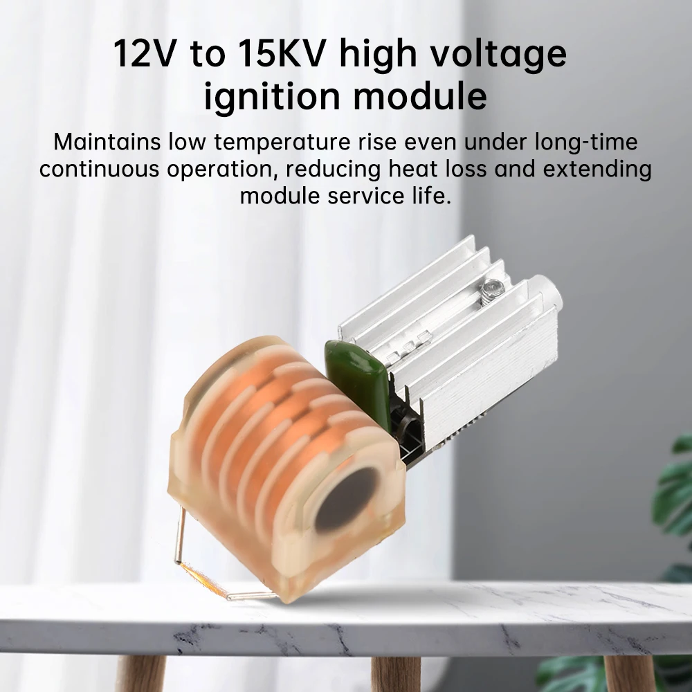 12V to 15KV High Voltage Ignition Module Ignition Coil Pulse Boost High Frequency High Temperature Can Pull Arc 1 Minute