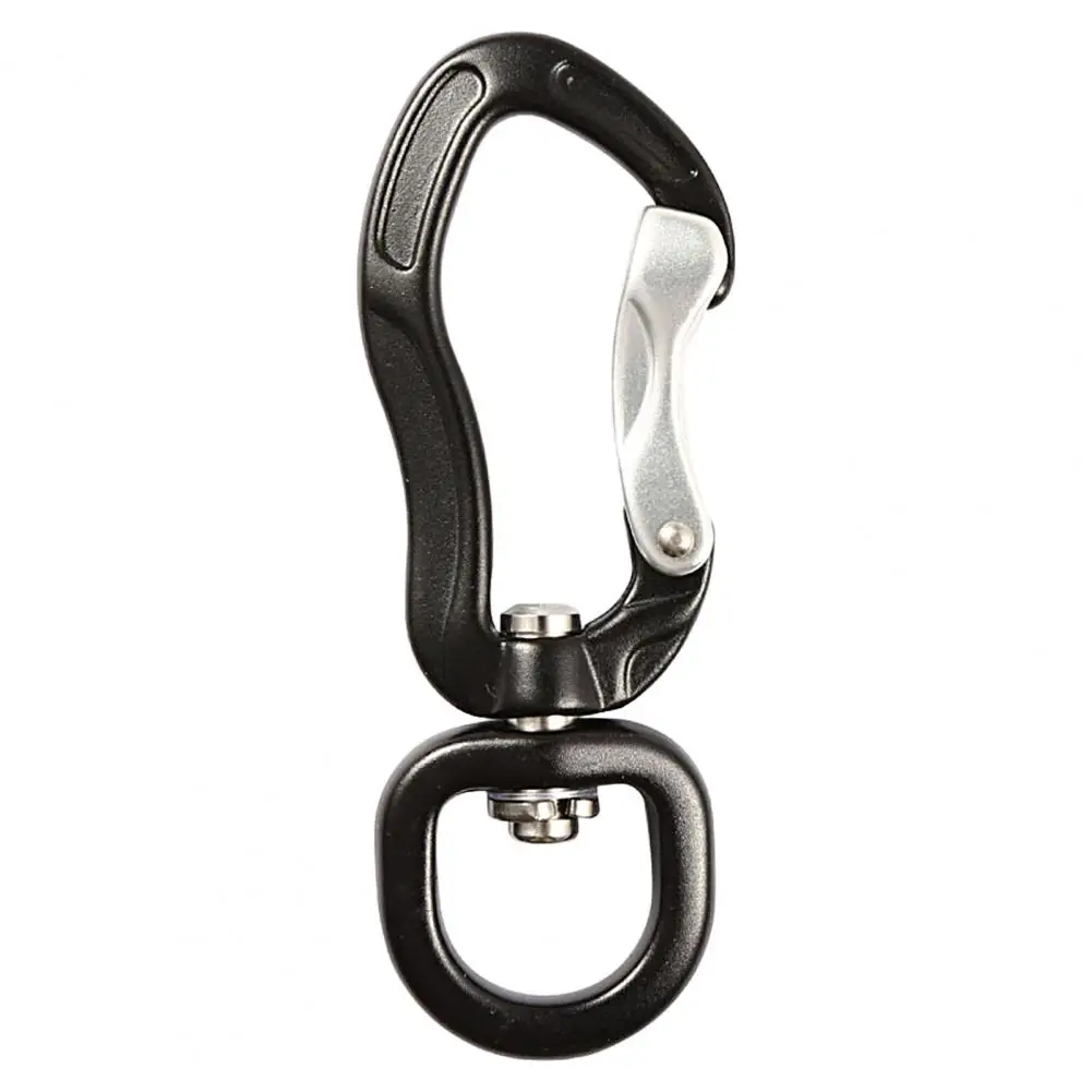 Mosquetón de escalada tipo D, hebilla de hamaca de acero inoxidable, multifuncional, giratoria, bloqueo automático, resistente, cometa, correa para mascotas, 1 unidad