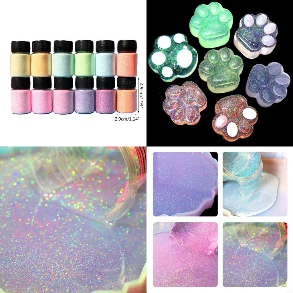 

12 бутылок разбитого алмазного порошка, непотопляемый нижний блестящий пигментный порошок