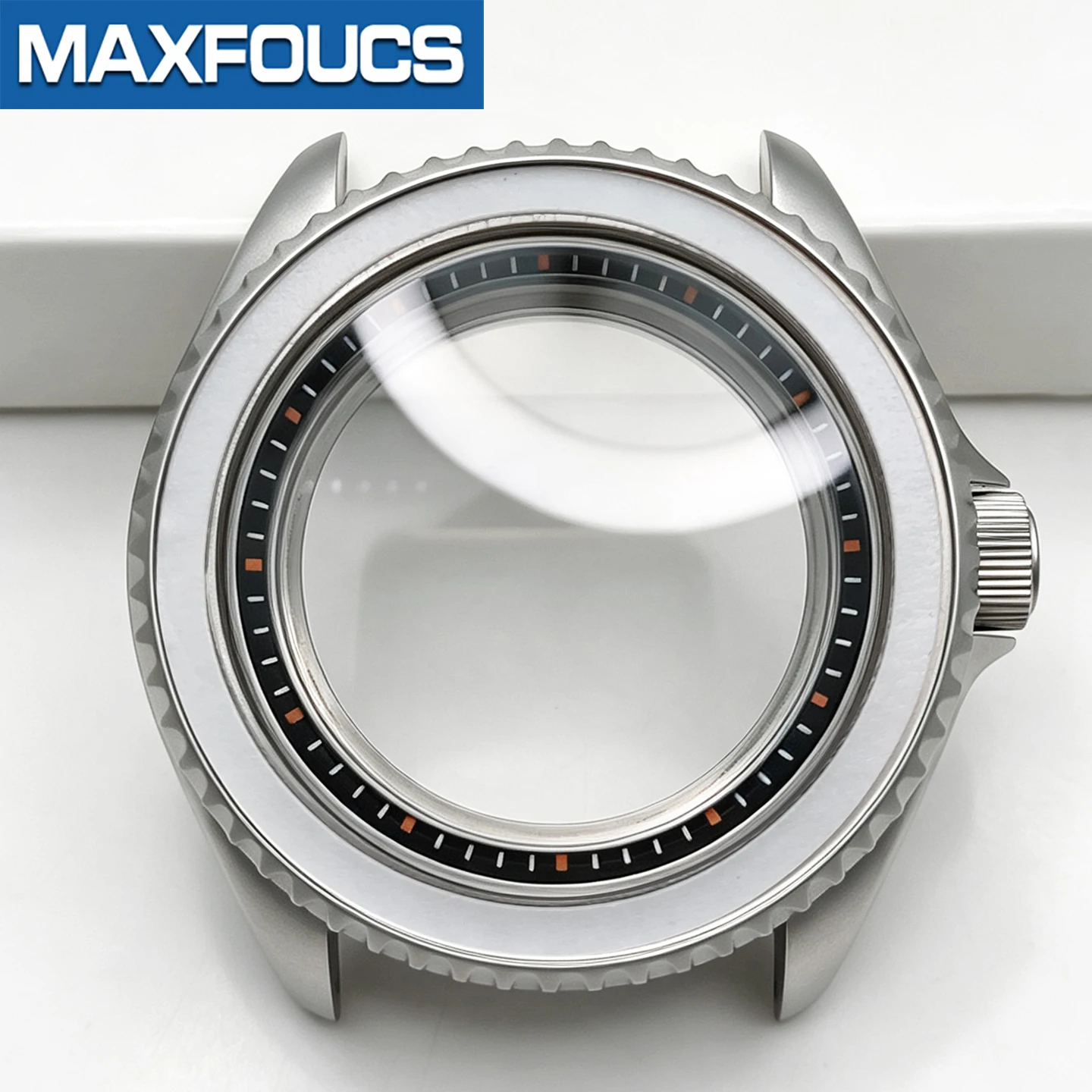 SKX Classic Mattsilbernes Uhrengehäuse 3-Uhr-Position Edelstahl MOD NH35 NH36 4R36 Krone Saphirglas Kundenspezifisches Zubehör – Detail 14