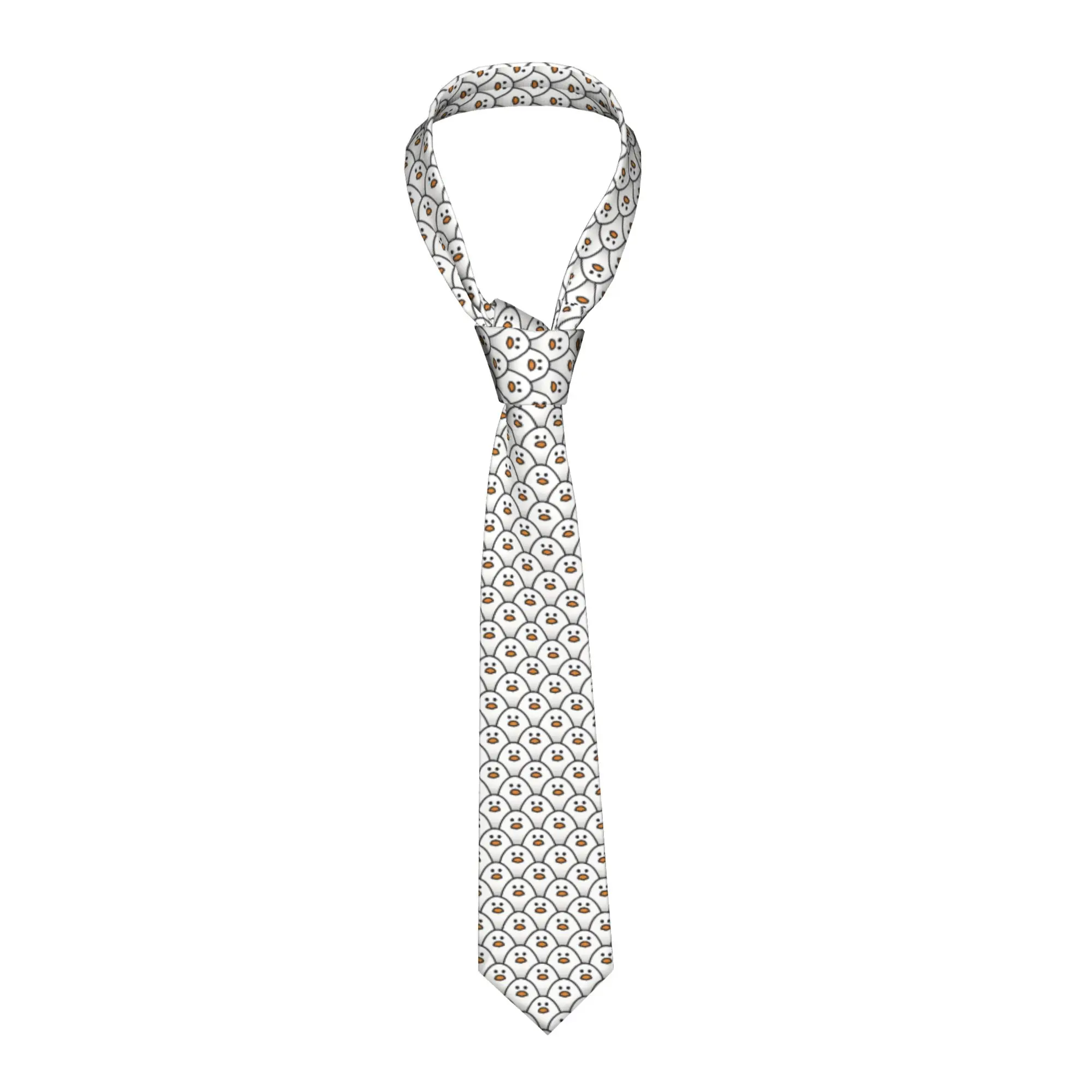 

Персонализированные белые классические галстуки с резиновой уткой для мужчин, классический шелковый офисный галстук