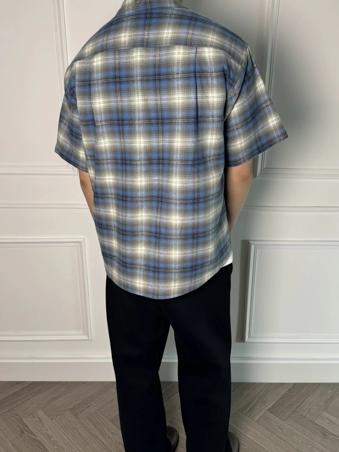 

Летняя повседневная клетчатая ort Sve irt, мужская свободная одежда с отложным воротником Brued, фланелевая молодежная летняя одежда Cleanfit irt