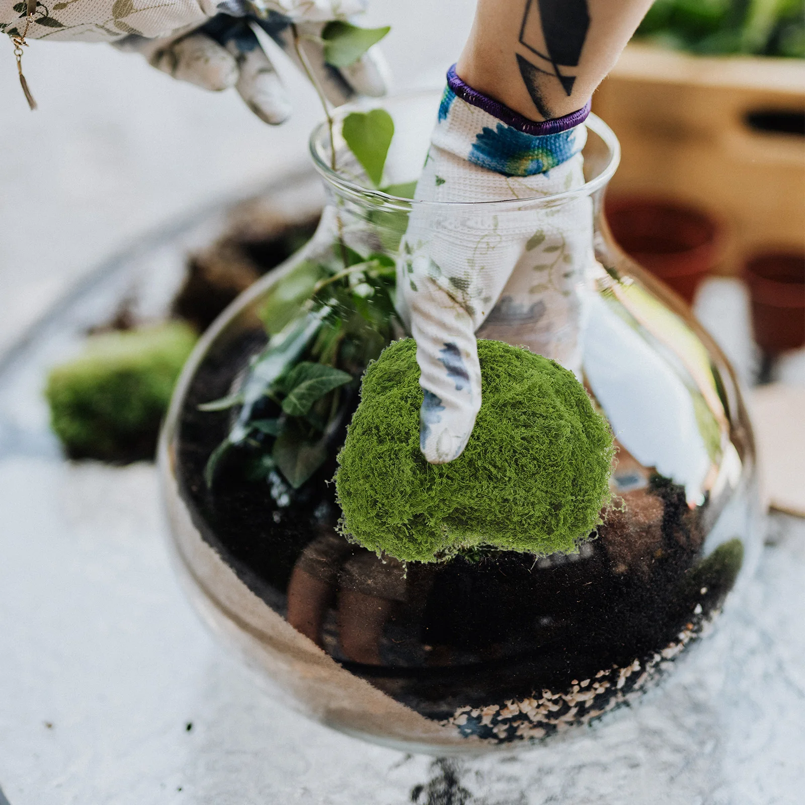 

100g Simulated Moss Lawn for Artificial Evergreen Filler Bonsai Decor Fake Grass Lightweight Faux Moss