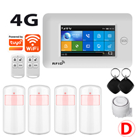 433MHz Touch Screen Wireless 2G 4G WIFI GSM RFID Card Burglar Alarm System Smart Home Security DIY Alarm TUYA Smart Life