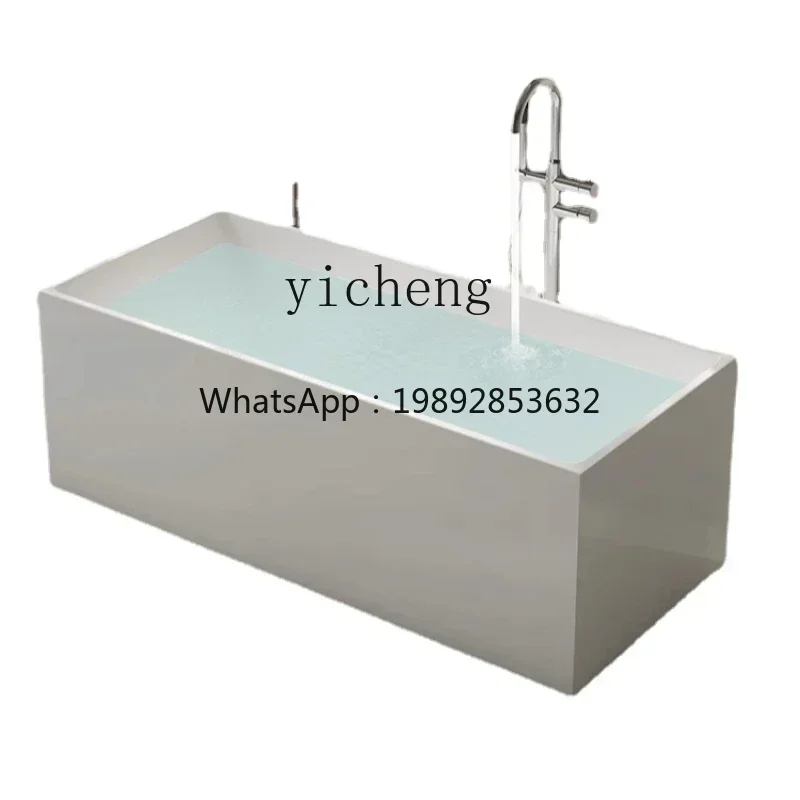 B24- Acrylic Small Apartment Household Movable Independent Thin Edge Double Insulation Bathtub Basin