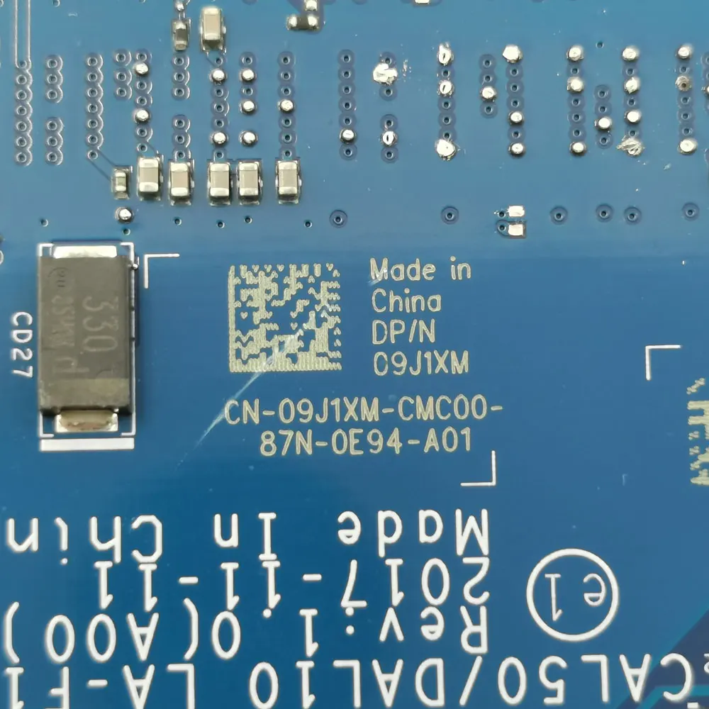 Placa-mãe para laptop Dell Inspiron 5570 5770 com CPU i5-8250U i7-8550U 2G-GPU DDR4 LA-F115P