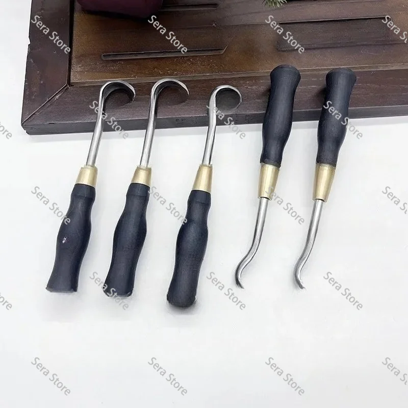 Bonsai Engraving Tool Set | Brushed Hook Knife for Bonsai Modeling & Dried Relic Making