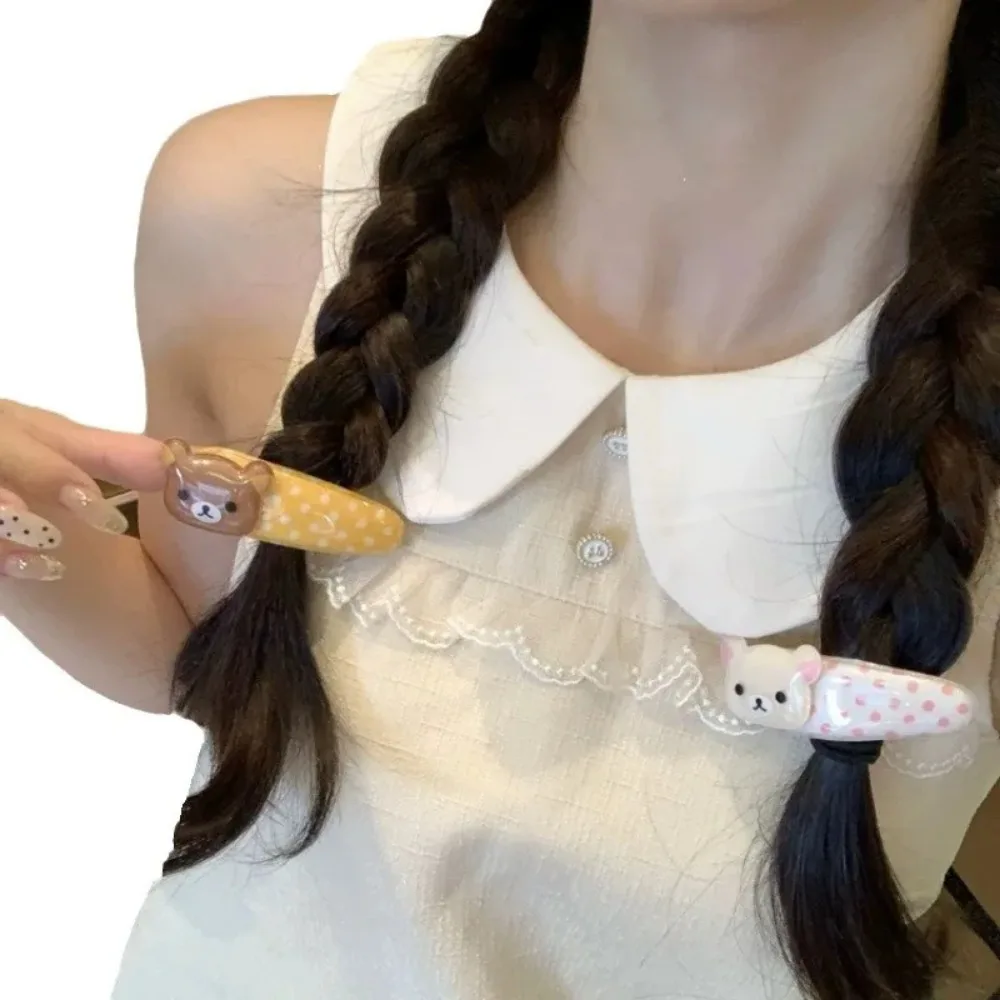 Kawaii Rilakkuma Bear Hair Clips, Polka Dot BB Clips with Angel Wing, Cute Hairpins, Versatile Accessories & Birthday Gifts - view 6