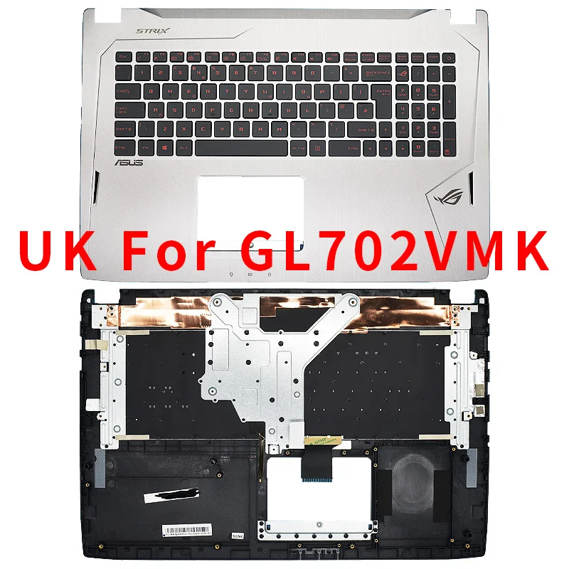 Imagem -04 - Capa de Teclado Retroiluminada para Asus Strix Capa Palmrest ru uk it be fr Gl502vs Gl502vsk Gl502vm Gl502vmz Gl702vmk Gl702vsk
