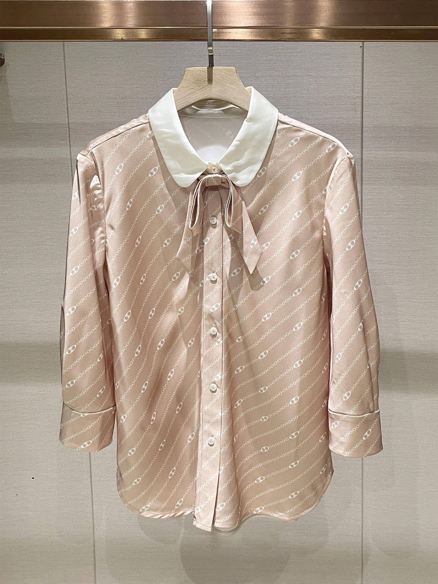 

Ele Long Sve Floral Print irt with Bowknot Collar Anti-Aging Faion for Young Women Casual Sle Comfortable Skin-f...