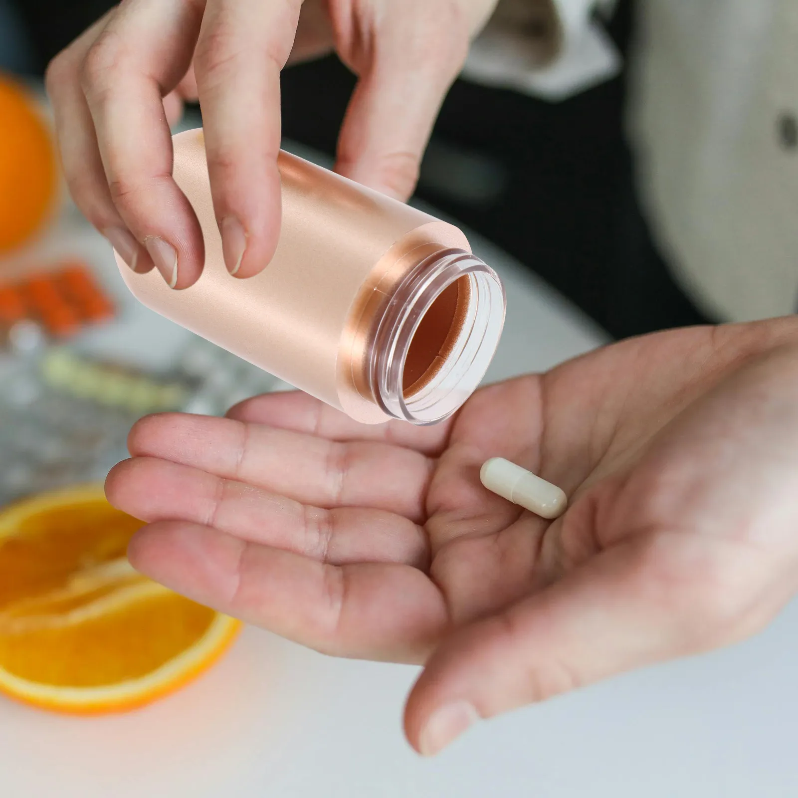 2Pcs Portable Pill Bottle 10Ml Mini Pill Case for Purse Medicine Storage Organizer Capsule Powder Dispenser Sealed