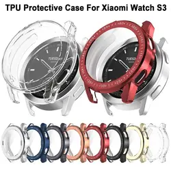 Full Cover Protective Shell Bumper Soft TPU Case For Xiaomi Watch S3 Screen Protector Accessories