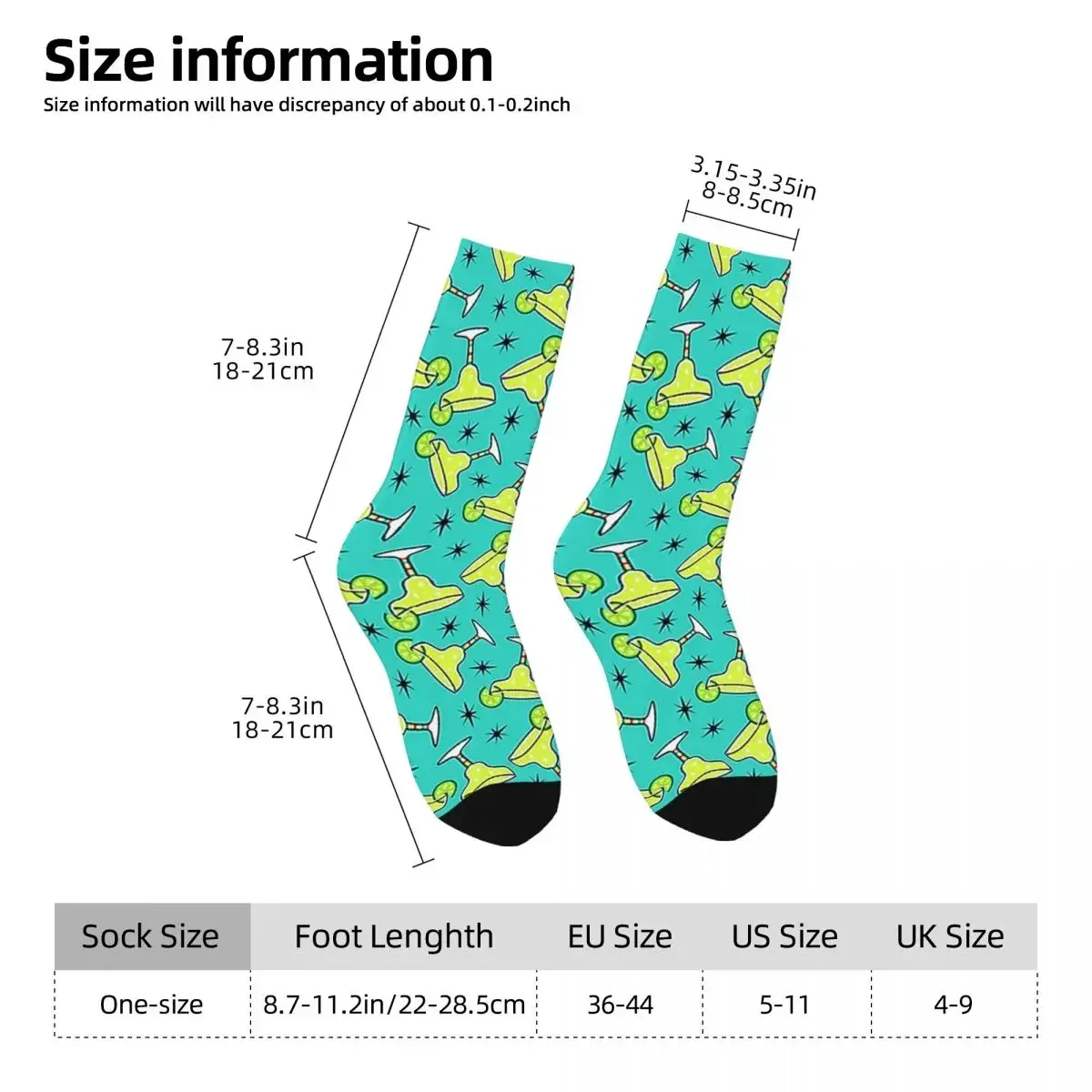 Margarita Time Socks Harajuku Super Soft Stockings All Season Long Socks Accessories for Man's Woman's Christmas Gifts