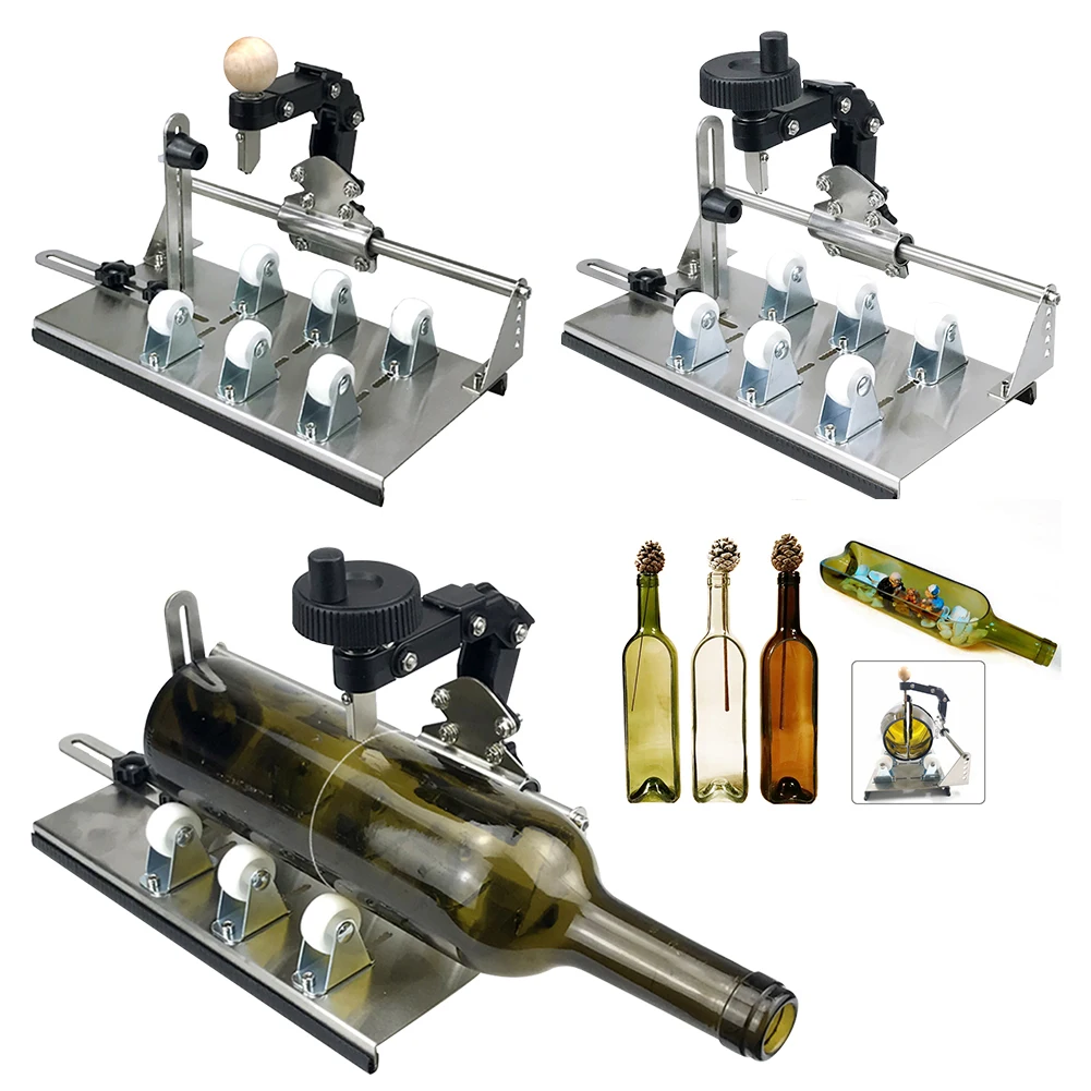 Glass Bottle Cutter DIY Glass Cutting Tool Wine Beer Glass Sculptures Cutter Machine for Bottle of Beer Liquor Whiskey Hand Tool