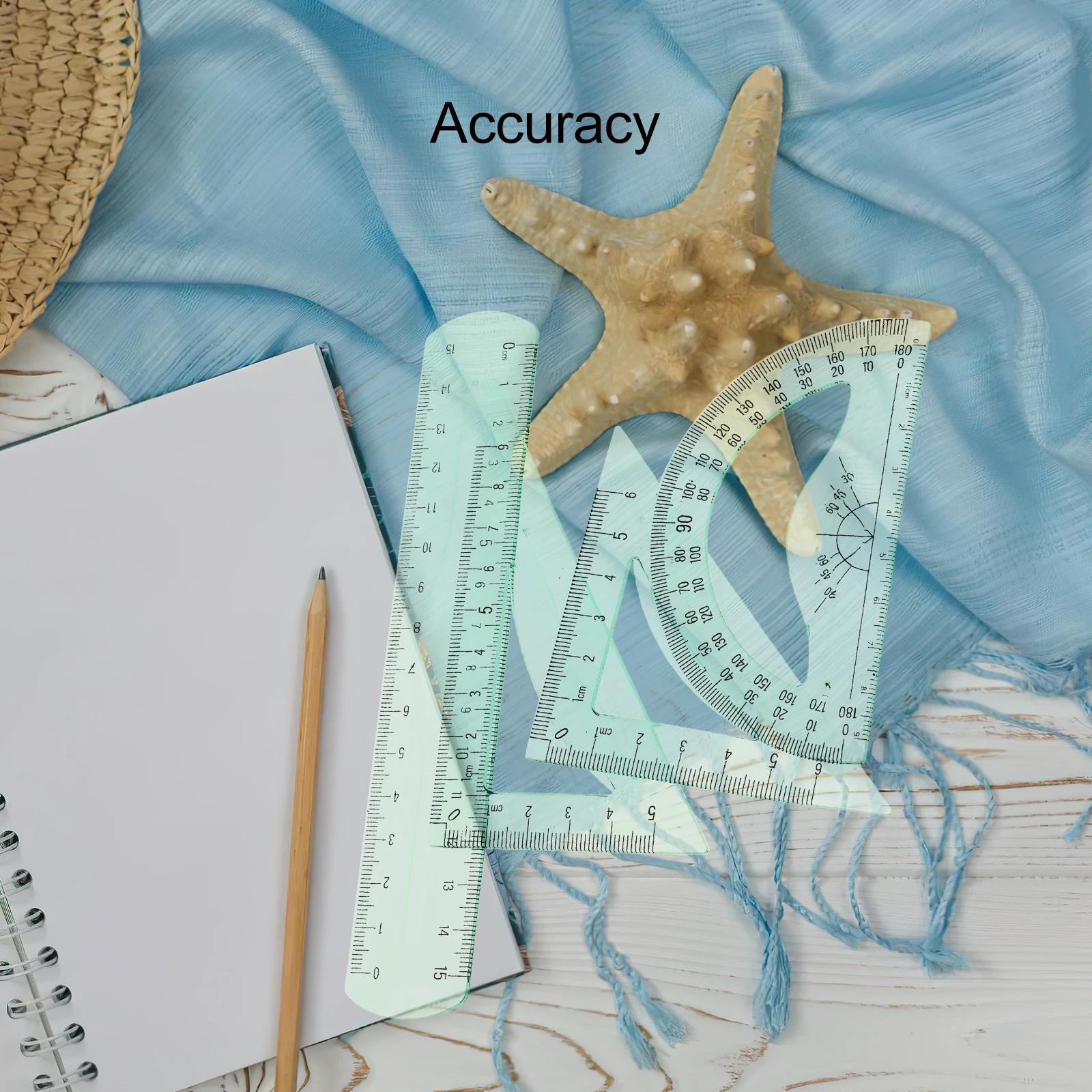 

1 Set Geometry Ruler Measuring Protractor Drawing Triangle Math Class School Office Supply Compact Light Student Stationery