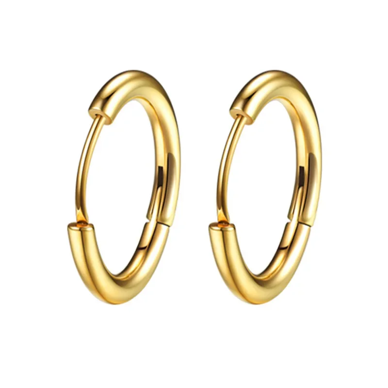 5 Pair Stainless Steel Small Hoops Earring Set