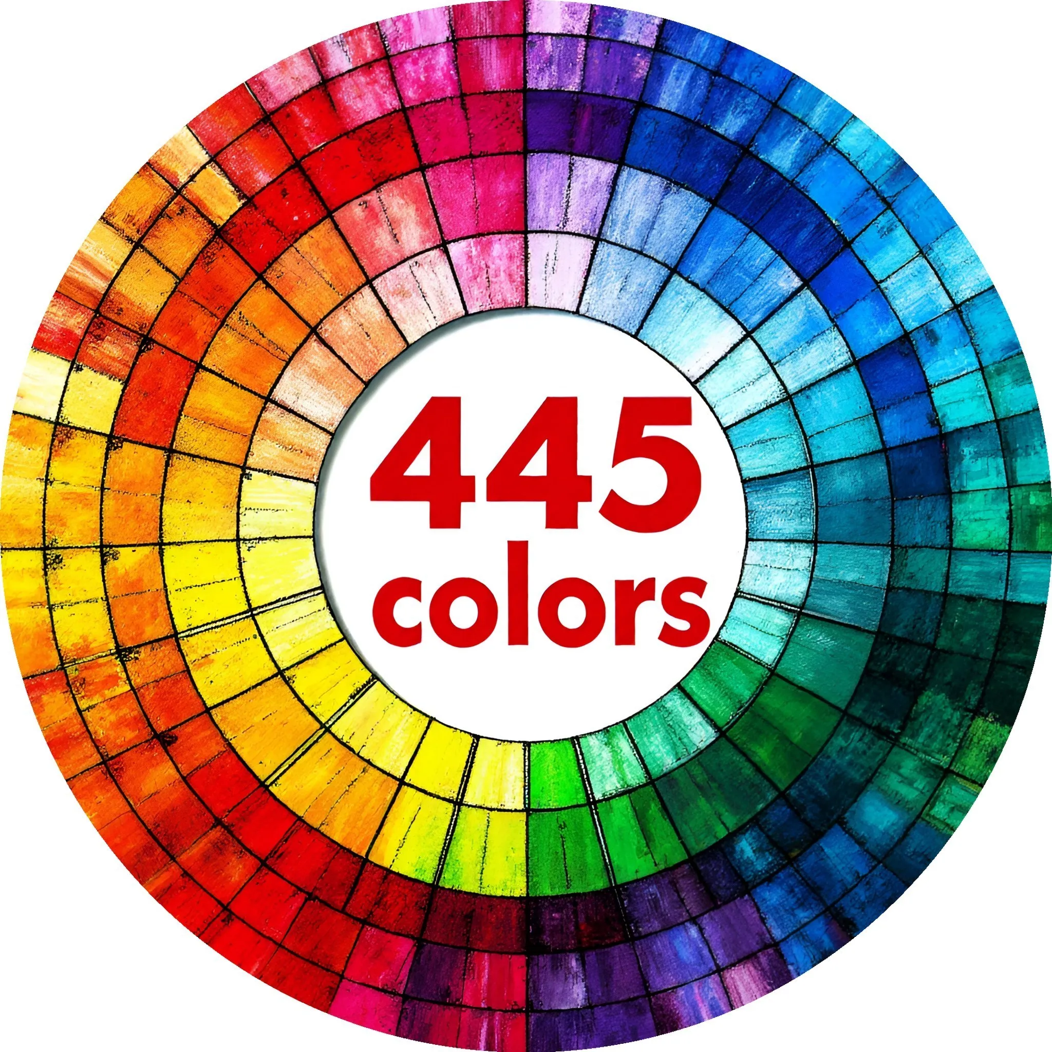 2D Flat, 1pc 2D Flat Print 7.87x7.87inch Metal Sign 445 Colors Color Wheel - 8.0inch Round Wall Art, Vibrant Gradient Design wit