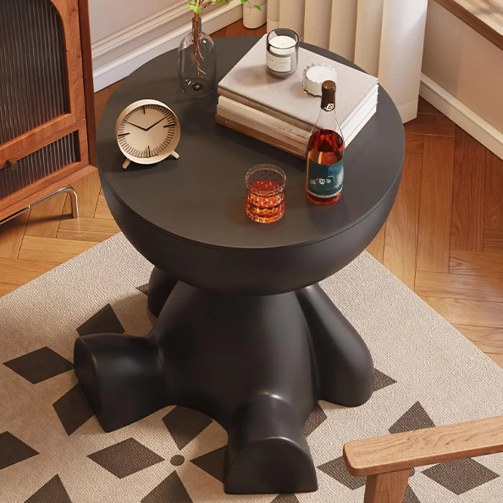 Coffee Table Sofa Side Table Movable Coffee Table Simple Home Living Room Round Table Side Table Small Table Storage Rack