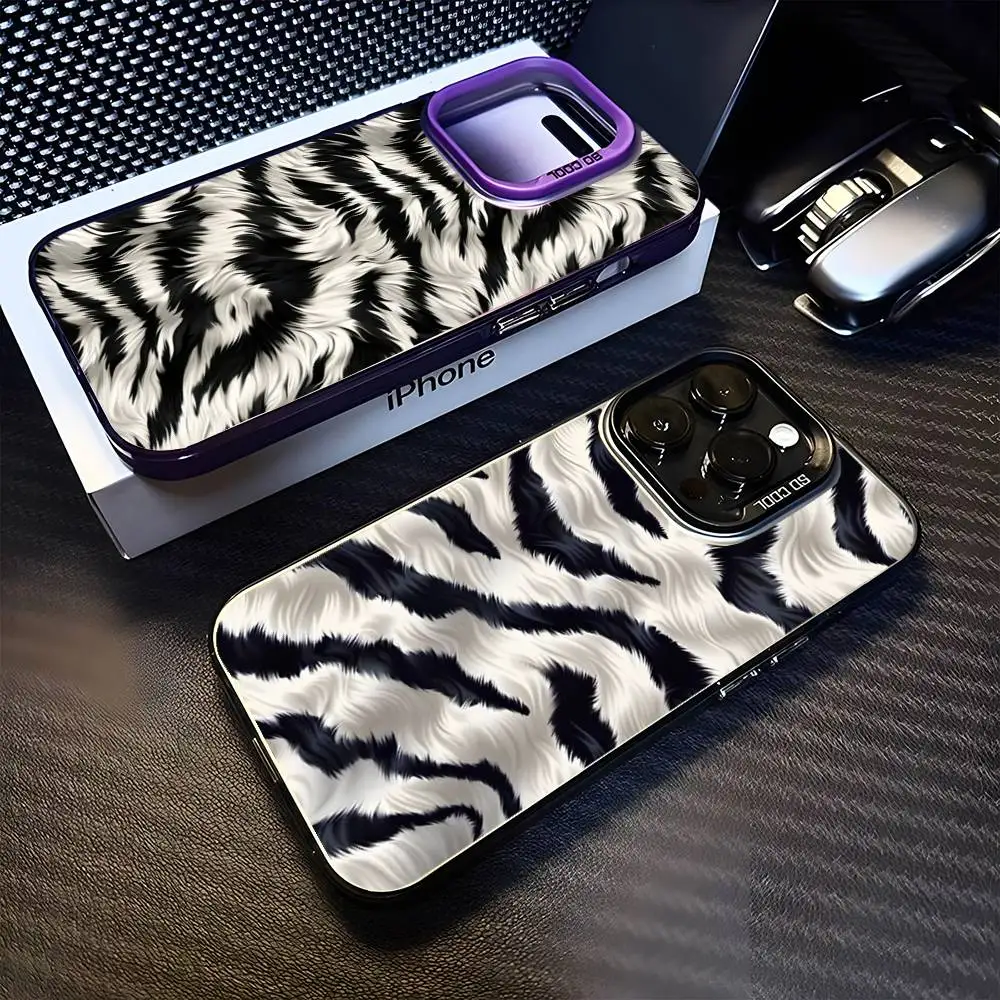

Fashion-Tiger-Leopard Phone Case For iPhone17,16,15,14,13,12,11 Plus,Pro Max Purple Matte Shockproof Cover
