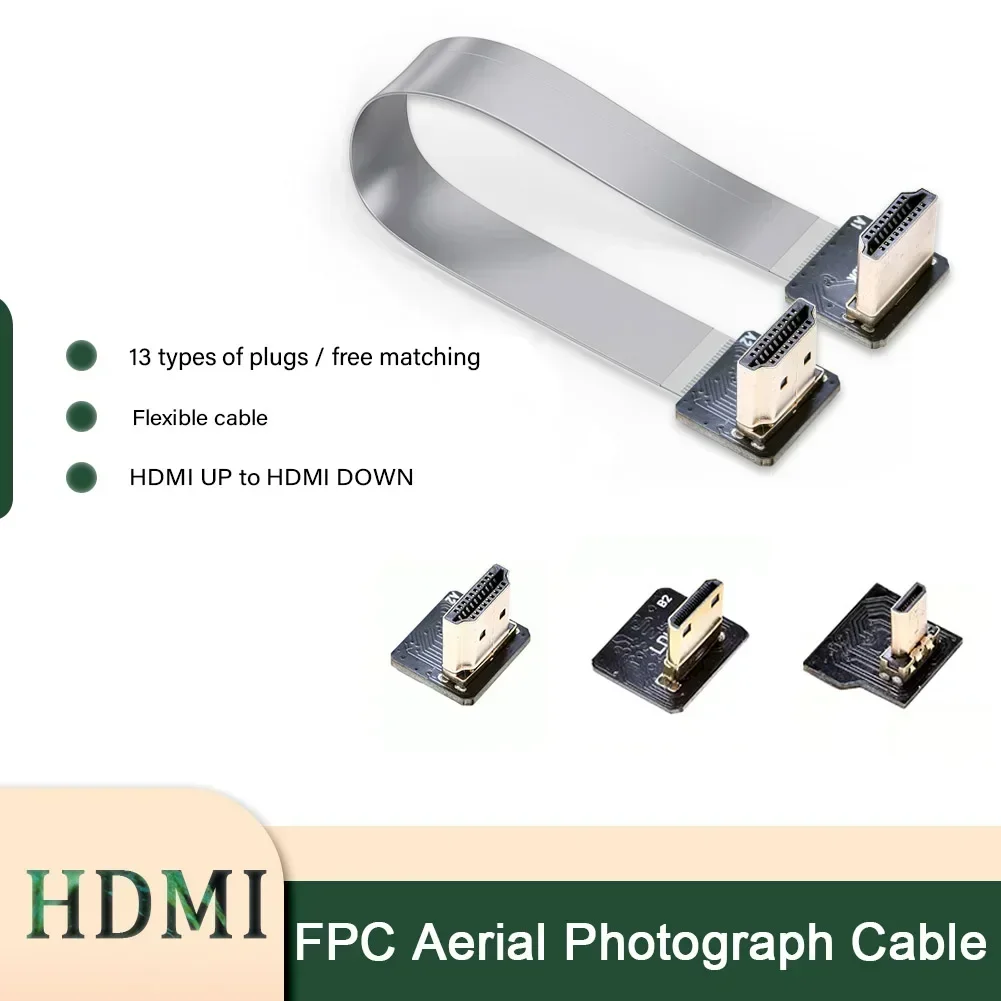 HDMI-متوافق FPV-HDMI FFC-HDMI كابل الشريط 90 درجة صغير/مايكرو-HDMI إلى معيار-HDMI سلك مرن FPV الجوي 5 سنتيمتر 10 سنتيمتر 20 سنتيمتر #4